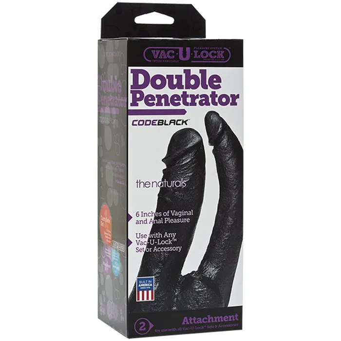Doc Johnson Vac-U-Lock Double Penetrator The Naturals - Non-retail Packaging | Dildos