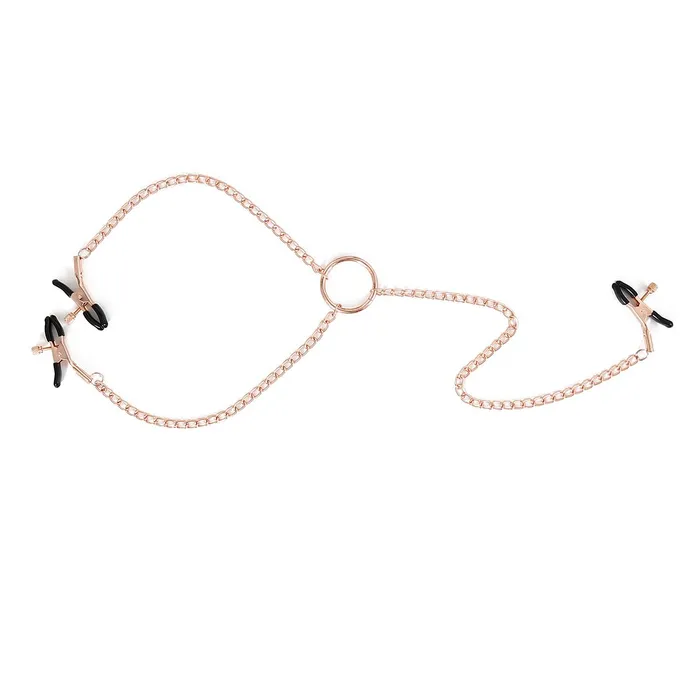 Kiotos Male Sex Toys | Kiotos Steel - Rosé Gouden Tepelklemmen met Clitoris Klem - Elegant en Intens
