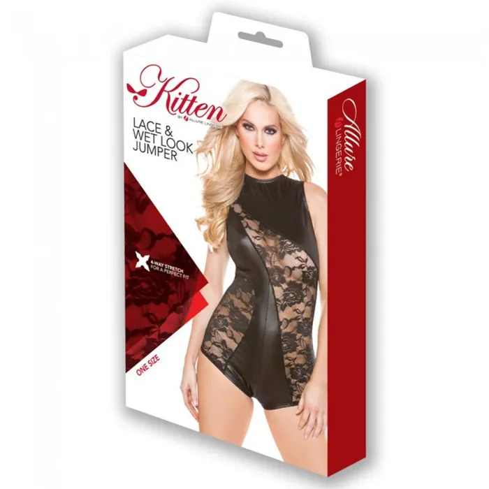 Kitten Lace Wet Look Tease Jumper Allure Lingerie Couples