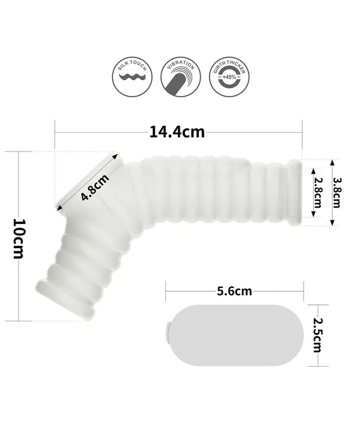 Lovetoy Lovetoy - Vibrerende Rekbare Penis Sleeve - Wave Knights - Wit | Male Sex Toys