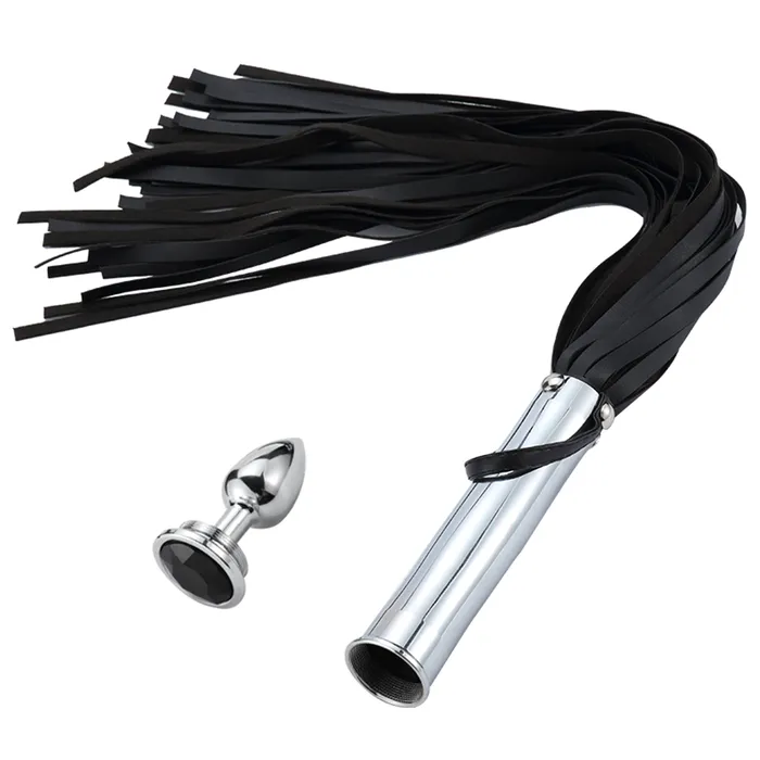 Vibrators | Fixxx Fixxx - Aluminium Flogger met Verborgen Buttplug - Zwart