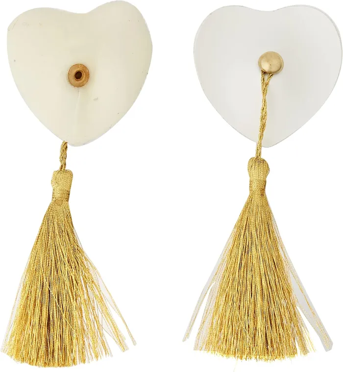 Vibrators | Me Seduce Copricapezzoli bianchi con nappe dorate